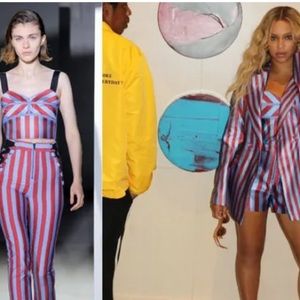 Self-portrait Cropped Striped Tank Top